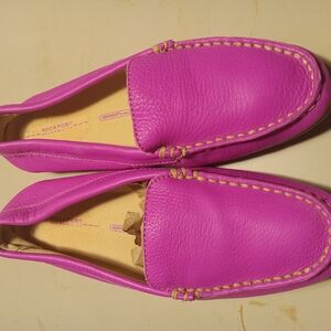 Rockport Pink Moccasins Vibrant Leather Slip-On